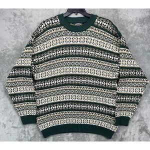 VTG Cambridge Classics Men's Sweater 2XL‎ Multicolor Geometric Crewneck Knit 90s
